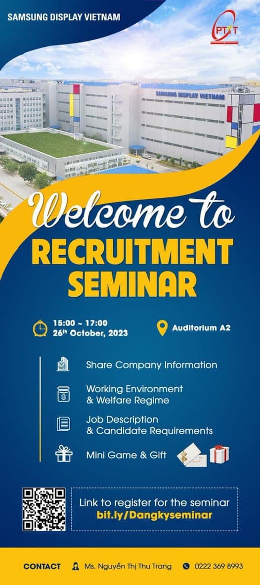 HỘI THẢO TUYỂN DỤNG SAMSUNG DISPLAY VIỆT NAM